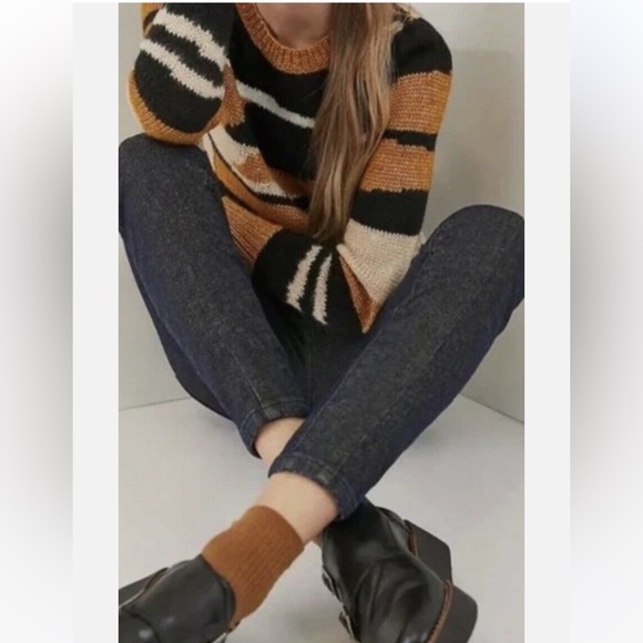 32 Anthropologie Pilcro High-Rise Sparkle  Gold Shimmer Denim Leggings Women’s - Picture 11 of 11